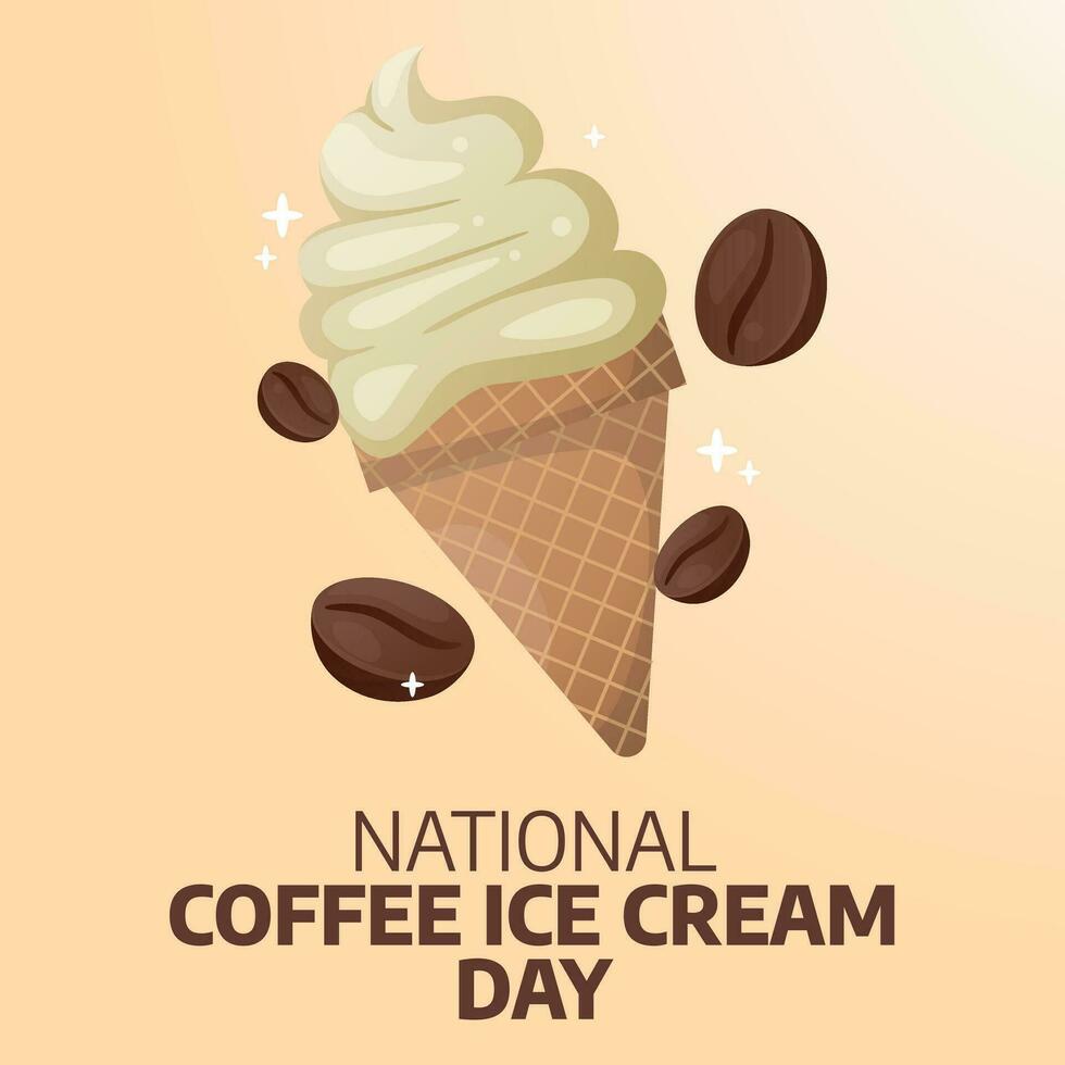 National Coffee Ice Cream Day design template good for greeting. flat ice cream design. flat design. eps 10. vector