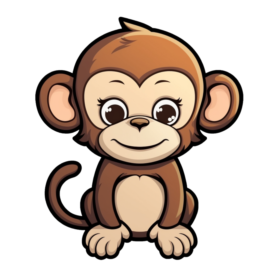 Monkey cute sticker transparent png