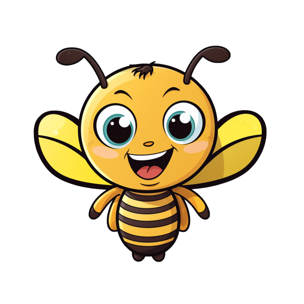 Cute bee honey sticker png transparent