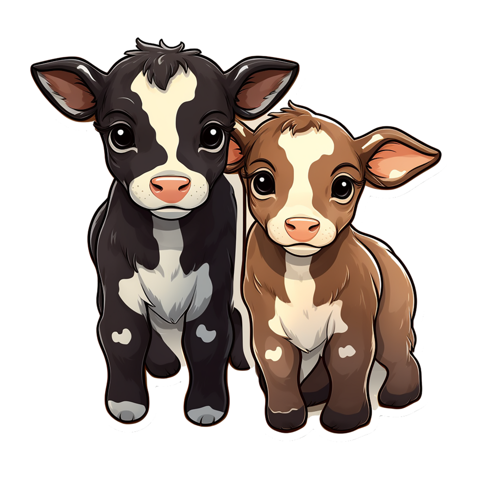 Calves cute sticker png 27187646 PNG