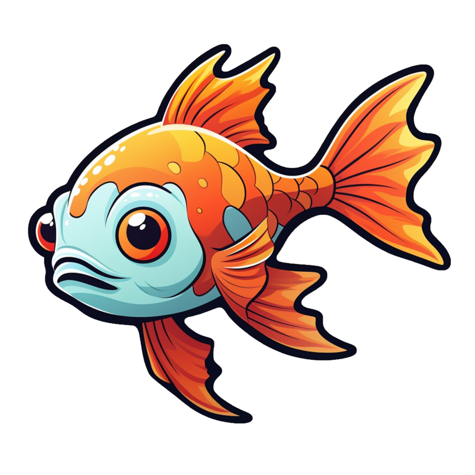 Fish cute sticker png