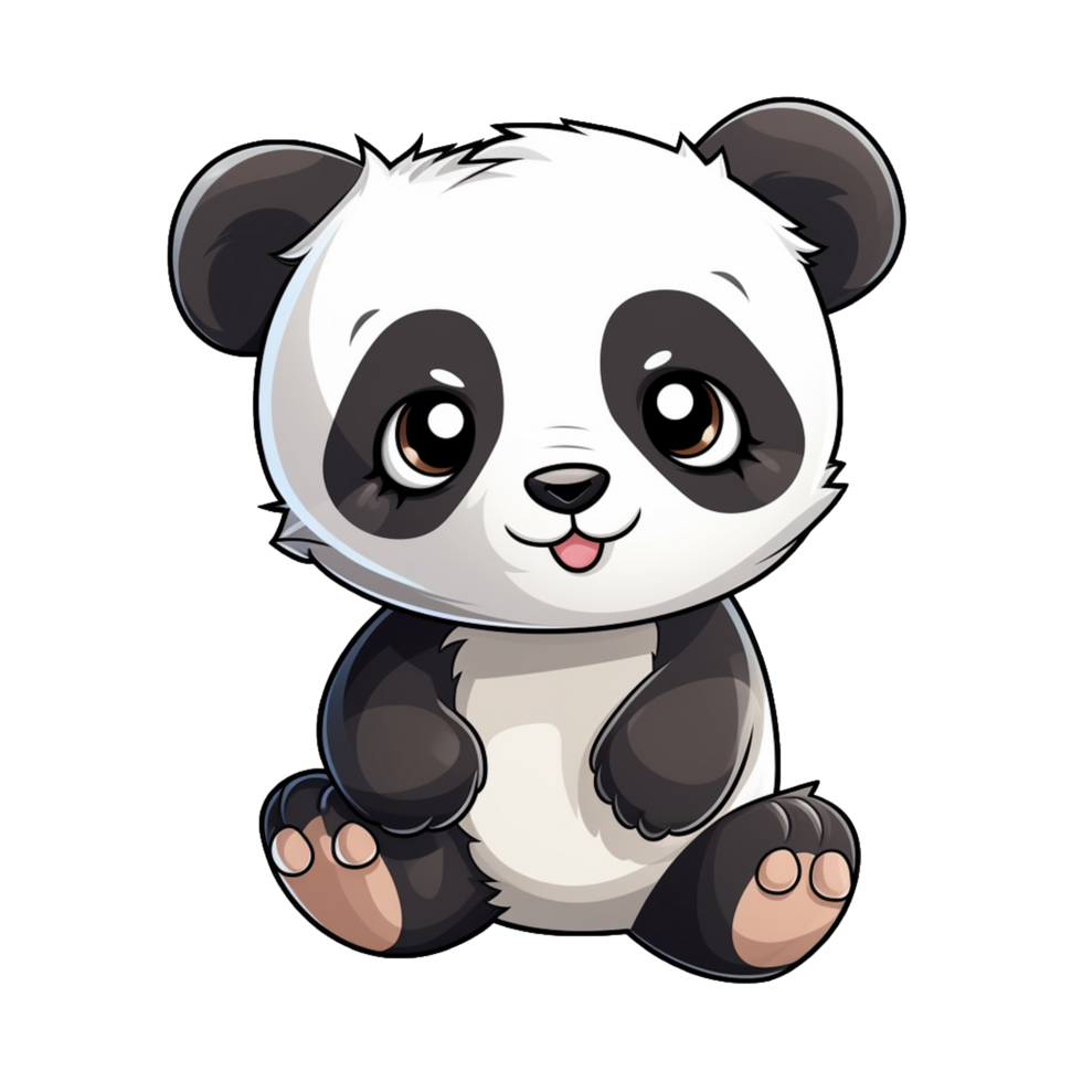 Cute baby panda sticker transparent png