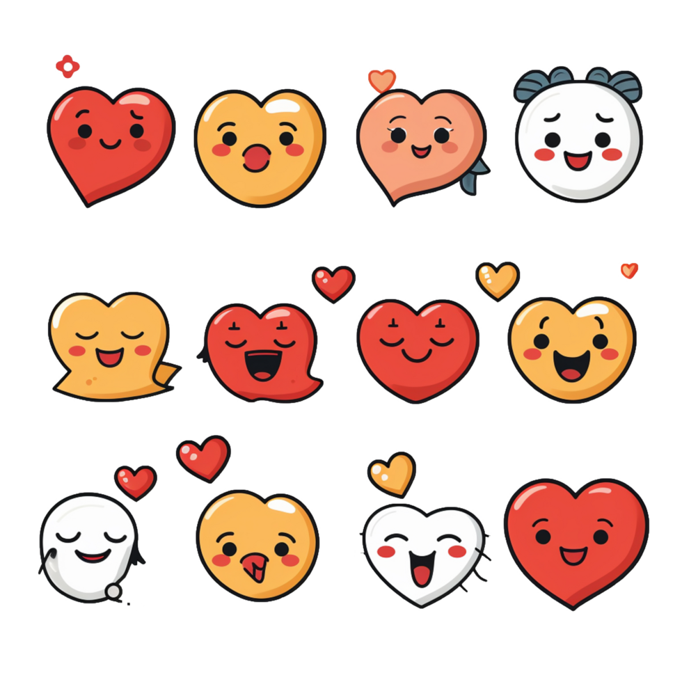 amor fofa emoticon adesivo transparente png