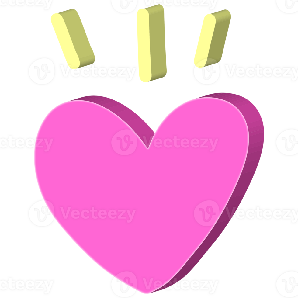icono de un 3d corazón, rosado corazón web botones. png