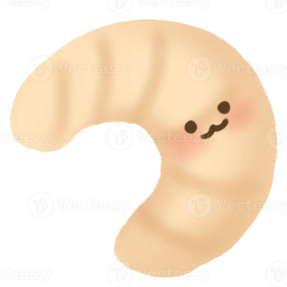 Freshly baked bread with cute face. png