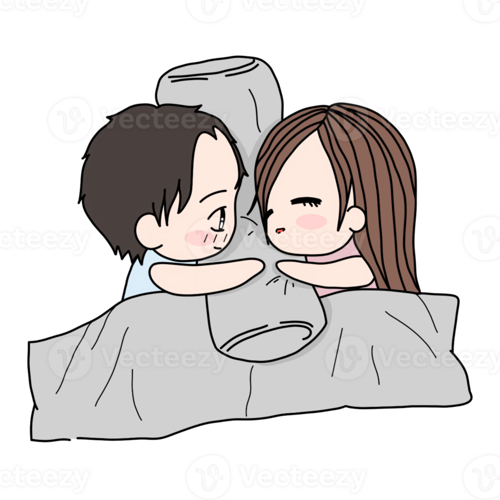 Love tenderness and romantic feelings concept. Young loving smiling couple boy and girl are hugging. png
