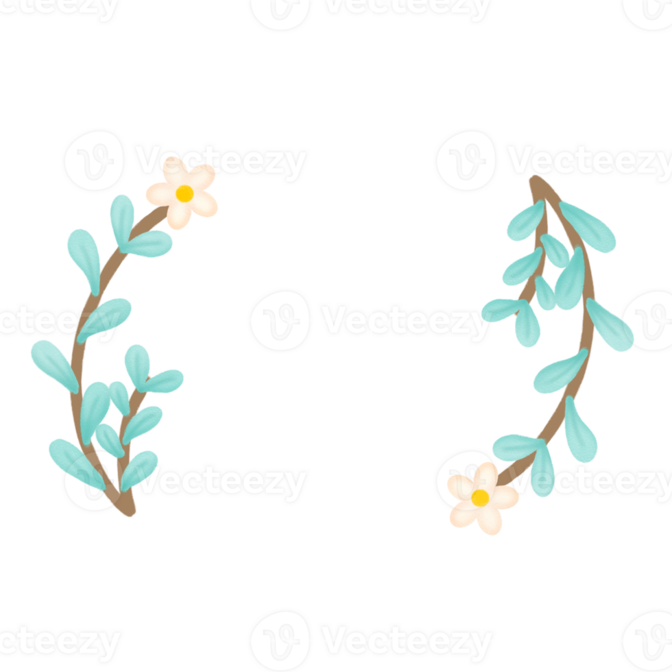 teckning en blommig krans. enkel grundläggande gul och vit blommig marquerit. png