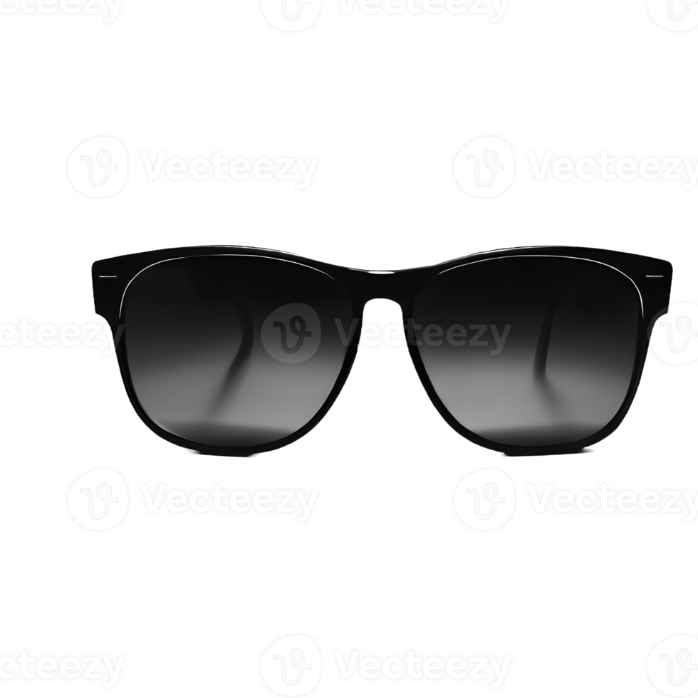 Black sunglasses isolated on transparent background with an empty space around it AI Generated png