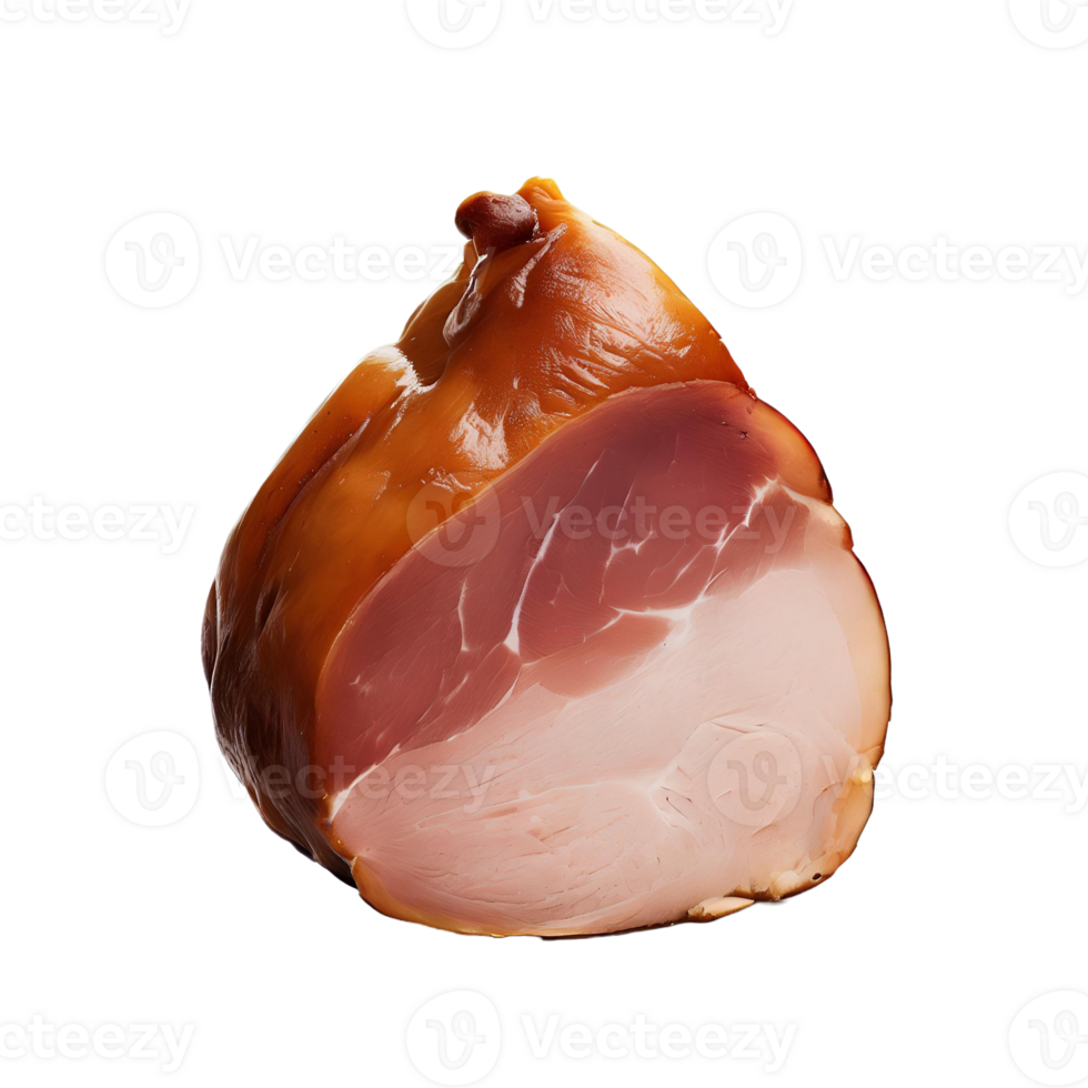 Smoked ham isolated on a transparent background AI Generated png