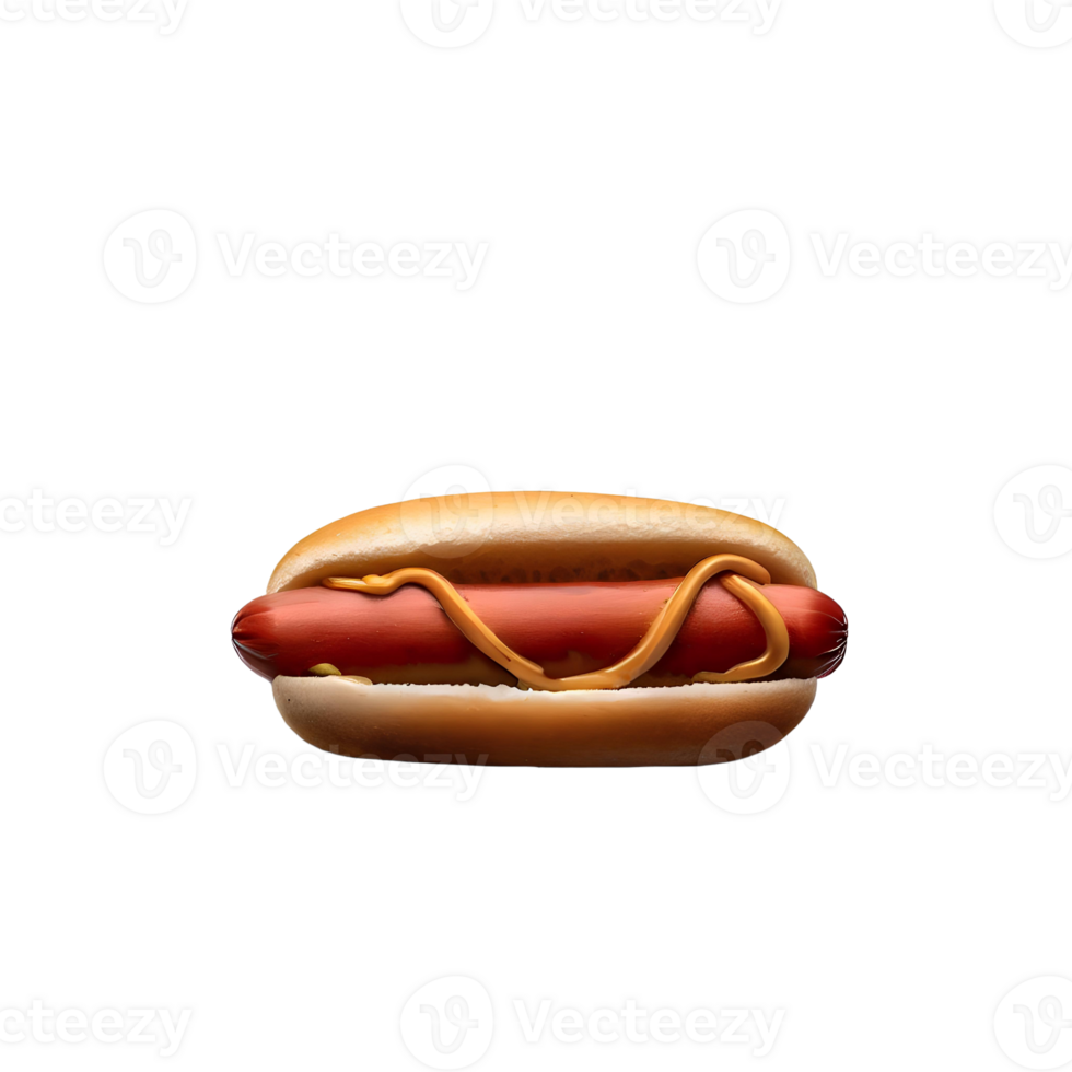 Hot dog isolated on transparent background AI Generated png