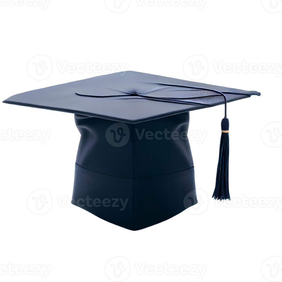 College graduation cap isolated on transparent background with empty space AI Generated png