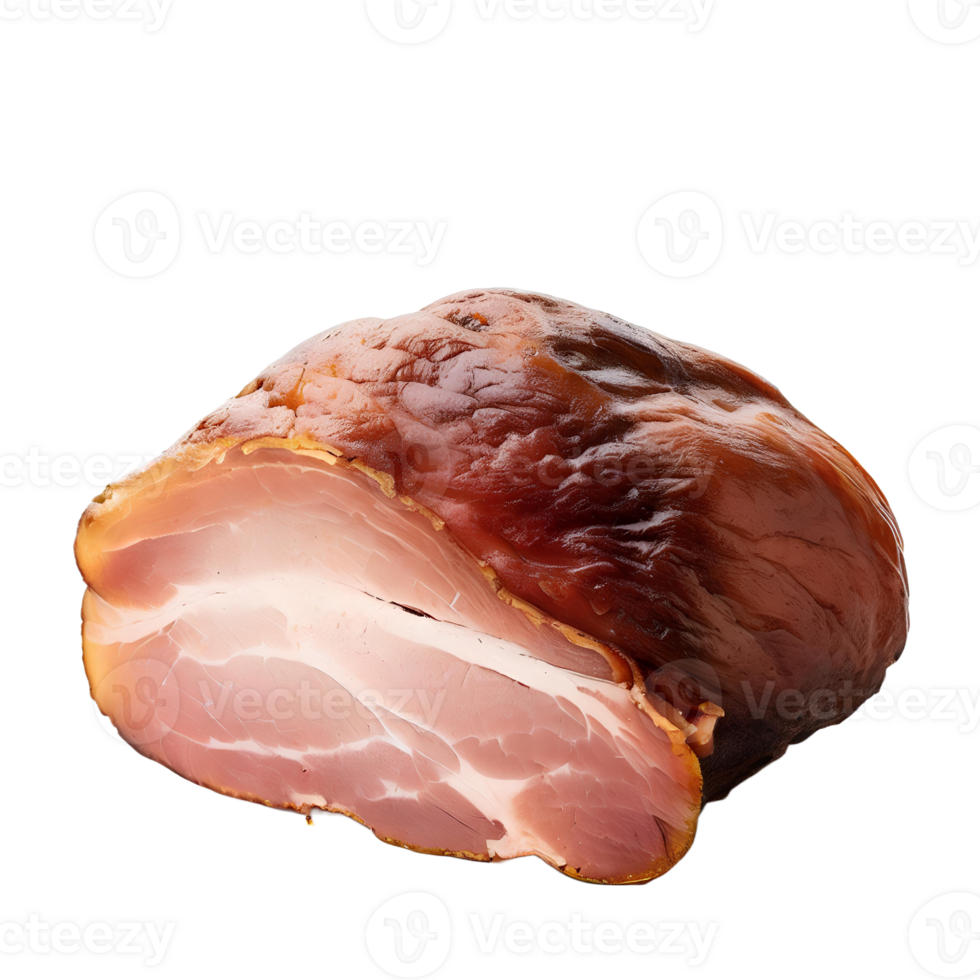 Smoked ham isolated on a transparent background AI Generated png