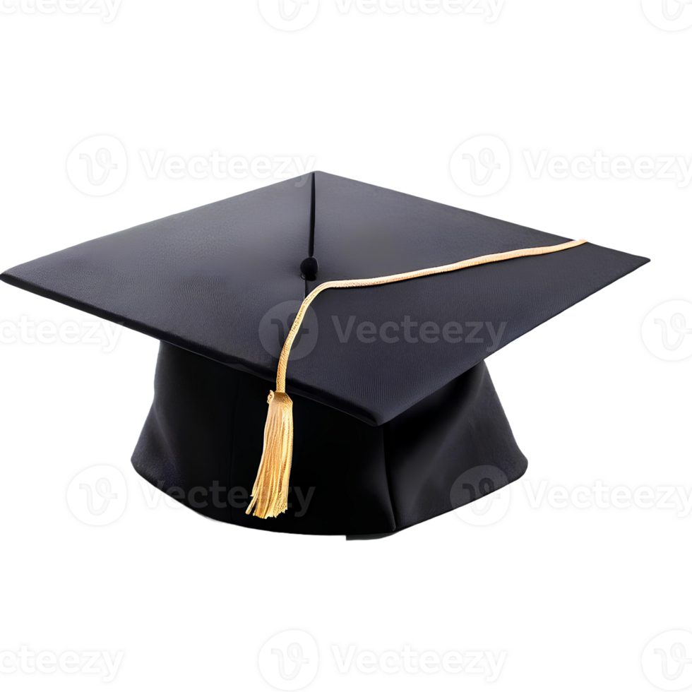 College graduation cap isolated on transparent background with empty space AI Generated png
