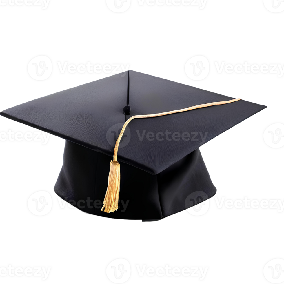 College graduation cap isolated on transparent background with empty space AI Generated png