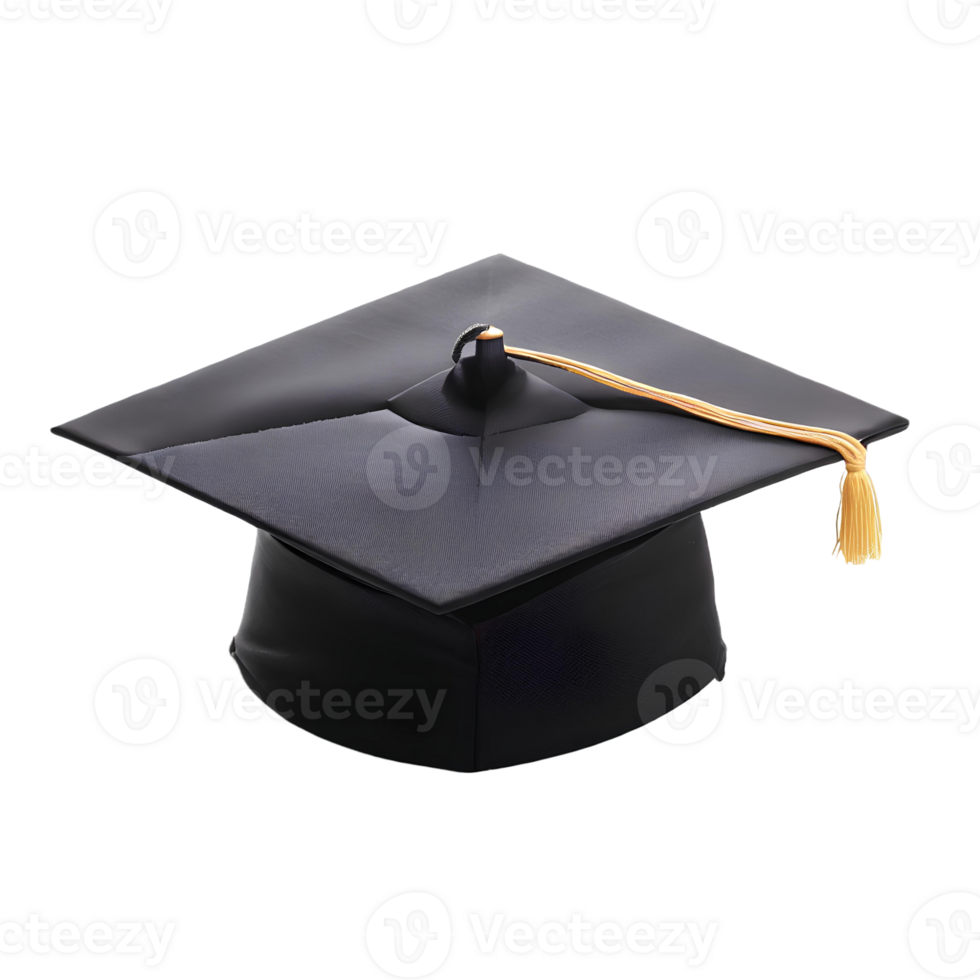 College graduation cap isolated on transparent background with empty space AI Generated png