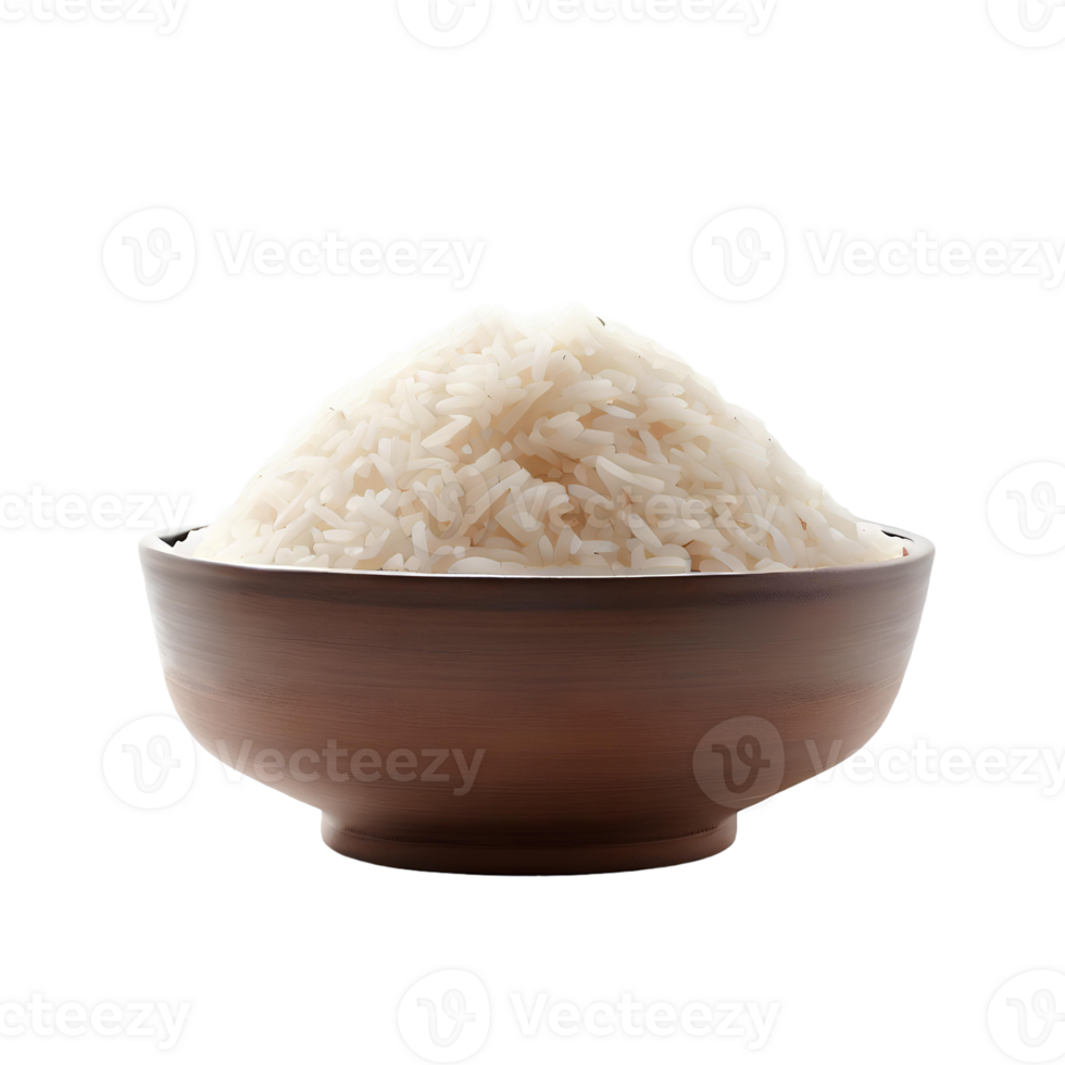 bowl of rice, isolated on transparent background with empty space AI