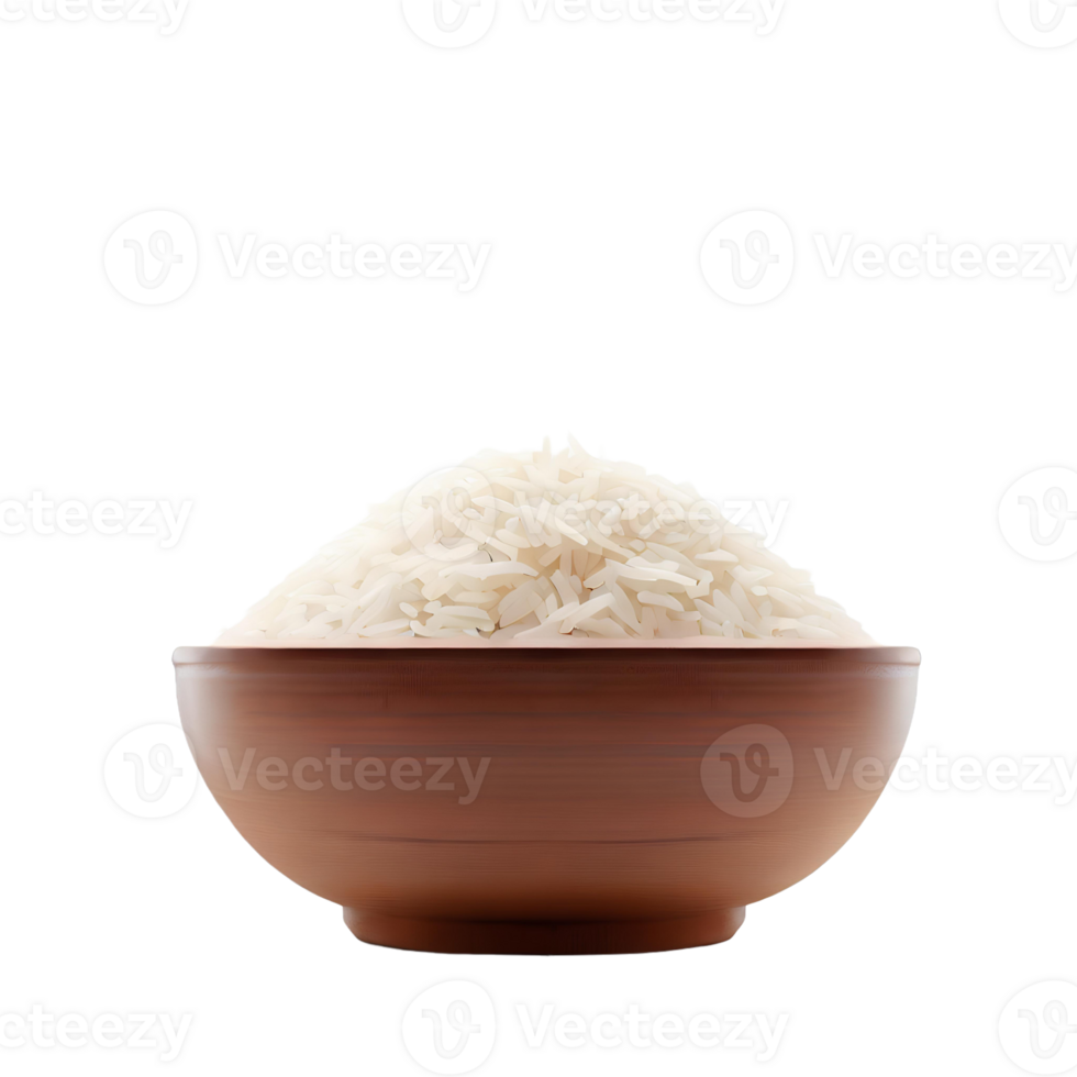 bowl of rice, isolated on transparent background with empty space AI Generated png
