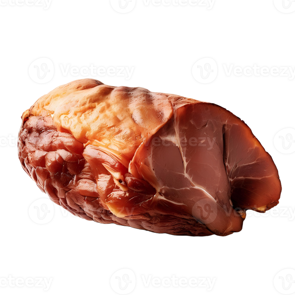Smoked ham isolated on a transparent background AI Generated png