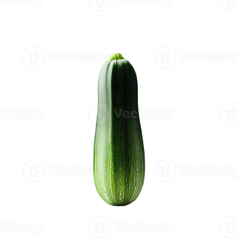 Zucchini isolated on a transparent background with empty space around it AI Generated png
