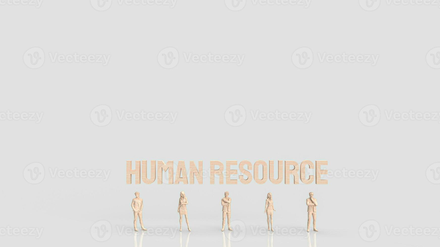 The Human resources Text and human figure for Business concept 3d rendering photo