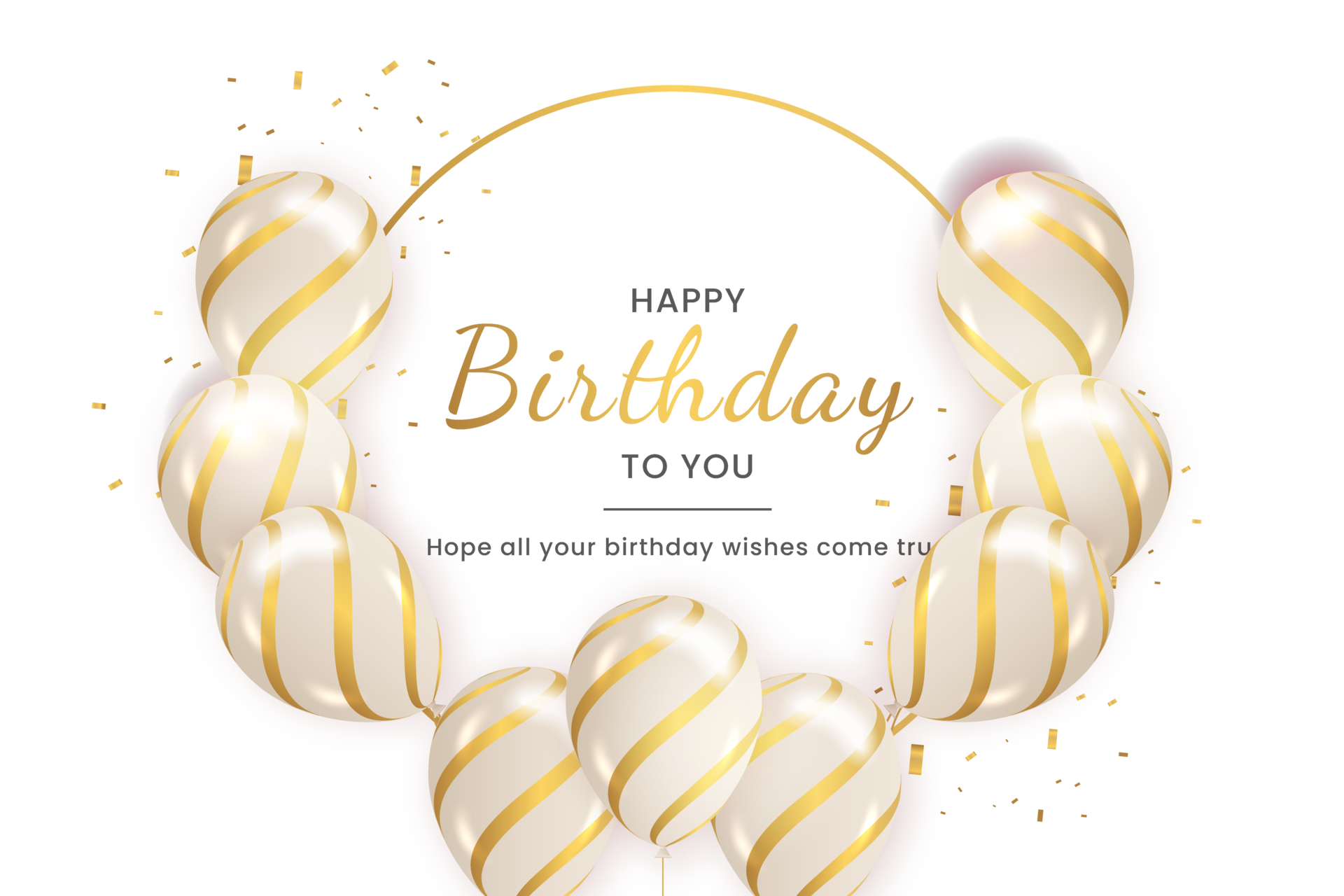 happy birthday design. happy birthday to you text with elegant gold ...