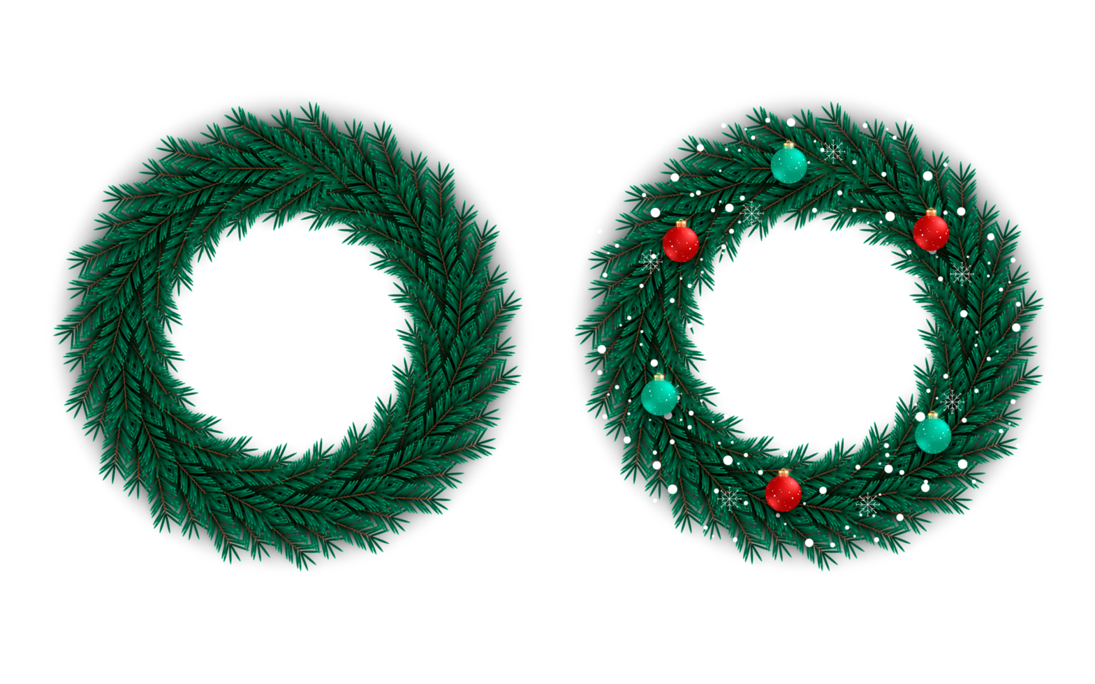 Christmas wreath design merry christmas door decoration element with christmas ball ribbon and snowflake and star png