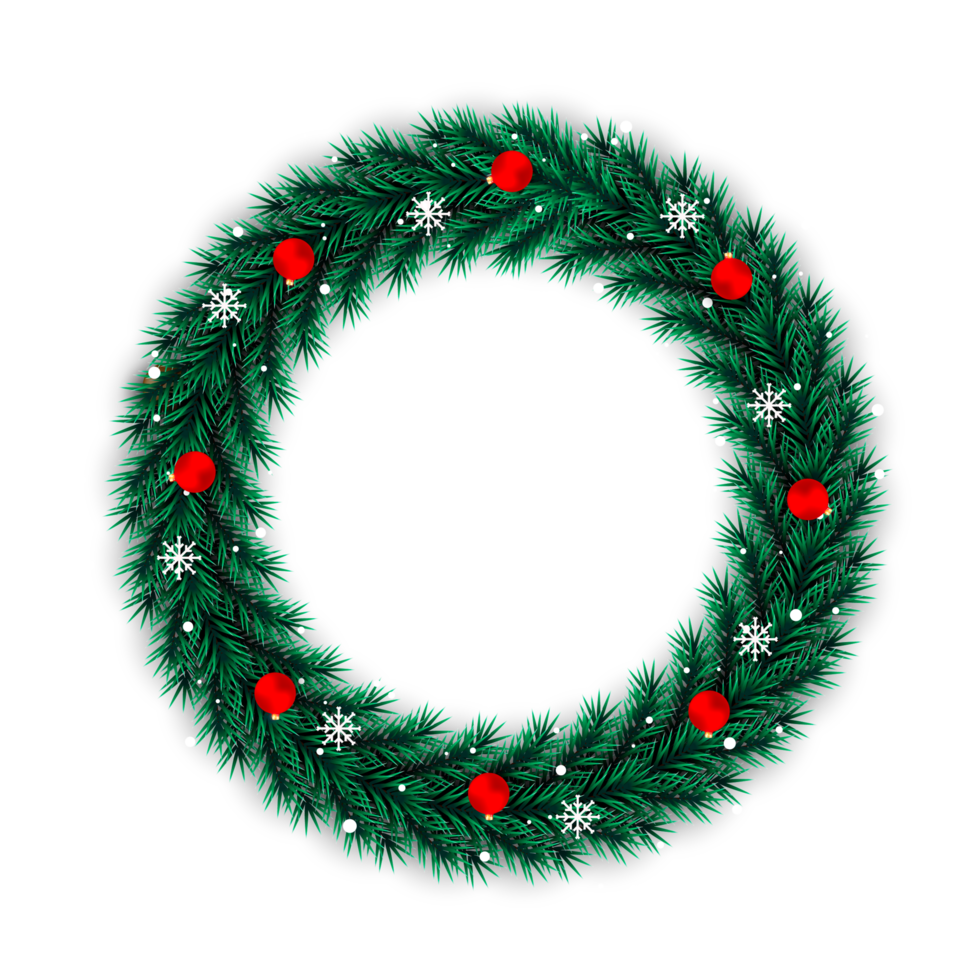 Kerstmis krans ontwerp vrolijk Kerstmis deur decoratie element met Kerstmis bal lint en sneeuwvlok en ster png