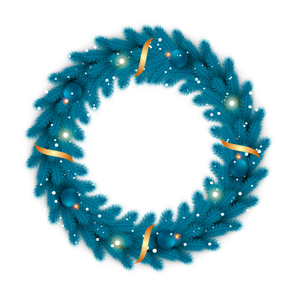 Weihnachten Kranz Design fröhlich Weihnachten Tür Dekoration Element mit Weihnachten Ball Band und Schneeflocke und Star png