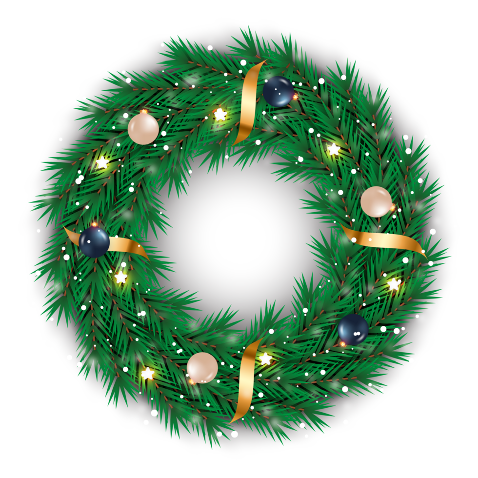 Natale ghirlanda design allegro Natale porta decorazione elemento con Natale palla nastro e fiocco di neve e stella png