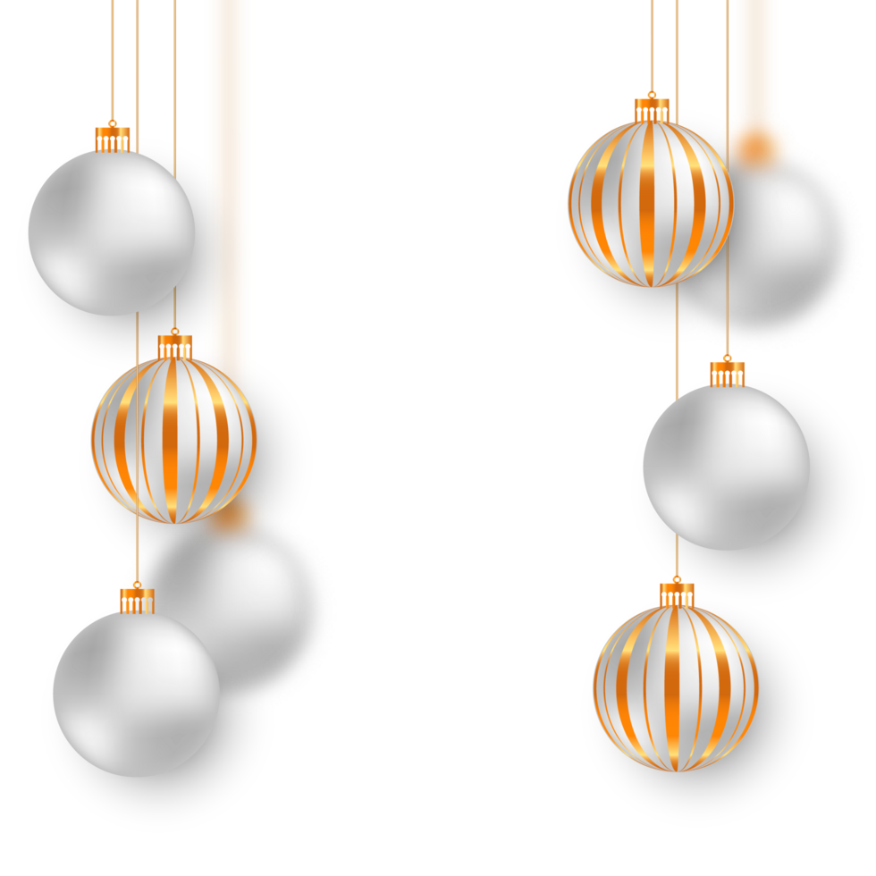 Weihnachten Ball Dekoration Sammlung realistisch Stil und anders Farbe elegant Weihnachten Bälle und Ornamente png