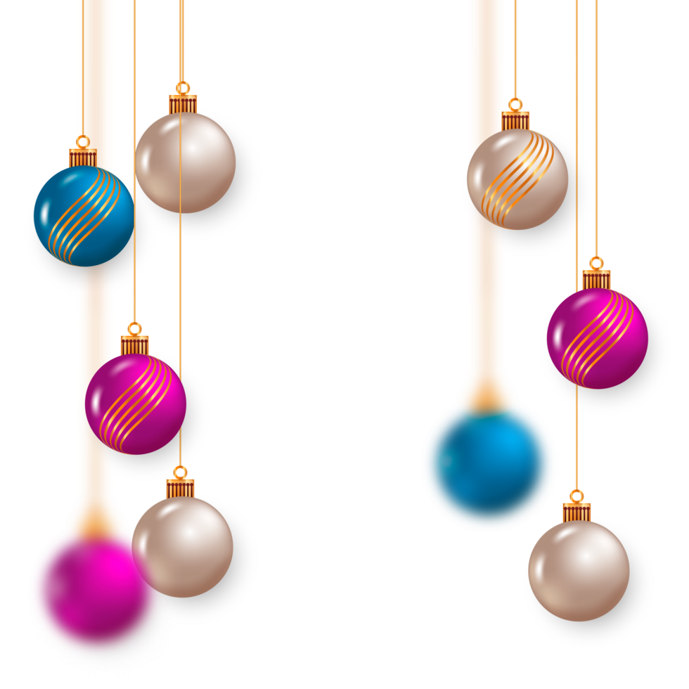 jul boll dekoration samling realistisk stil och annorlunda Färg elegant jul bollar och ornament png