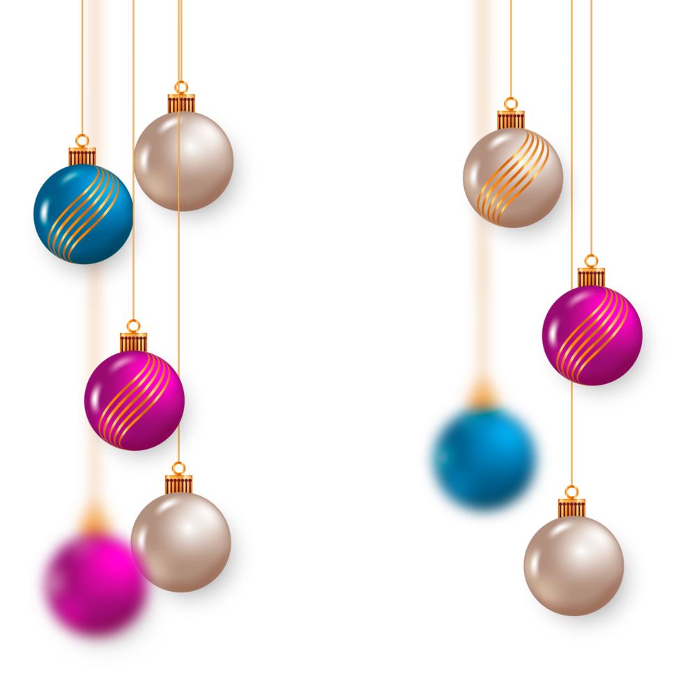 Natale palla decorazione collezione realistico stile e diverso colore elegante Natale palle e ornamenti png