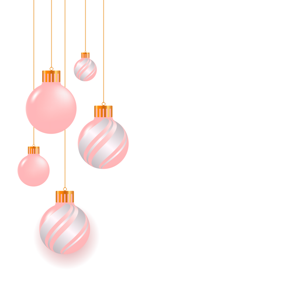 Natal bola decoração coleção realista estilo e diferente cor elegante Natal bolas e enfeites png