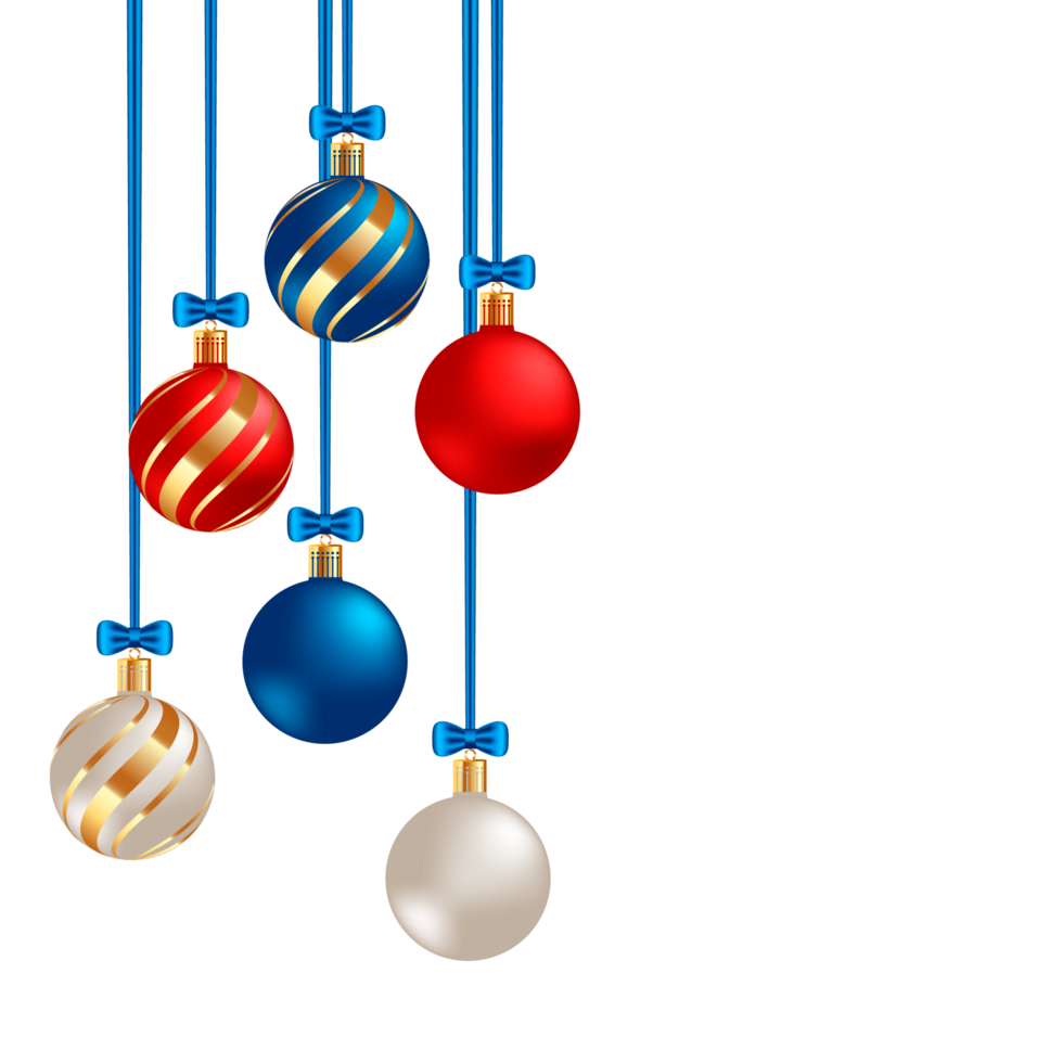 Natal bola decoração coleção realista estilo e diferente cor elegante Natal bolas e enfeites png