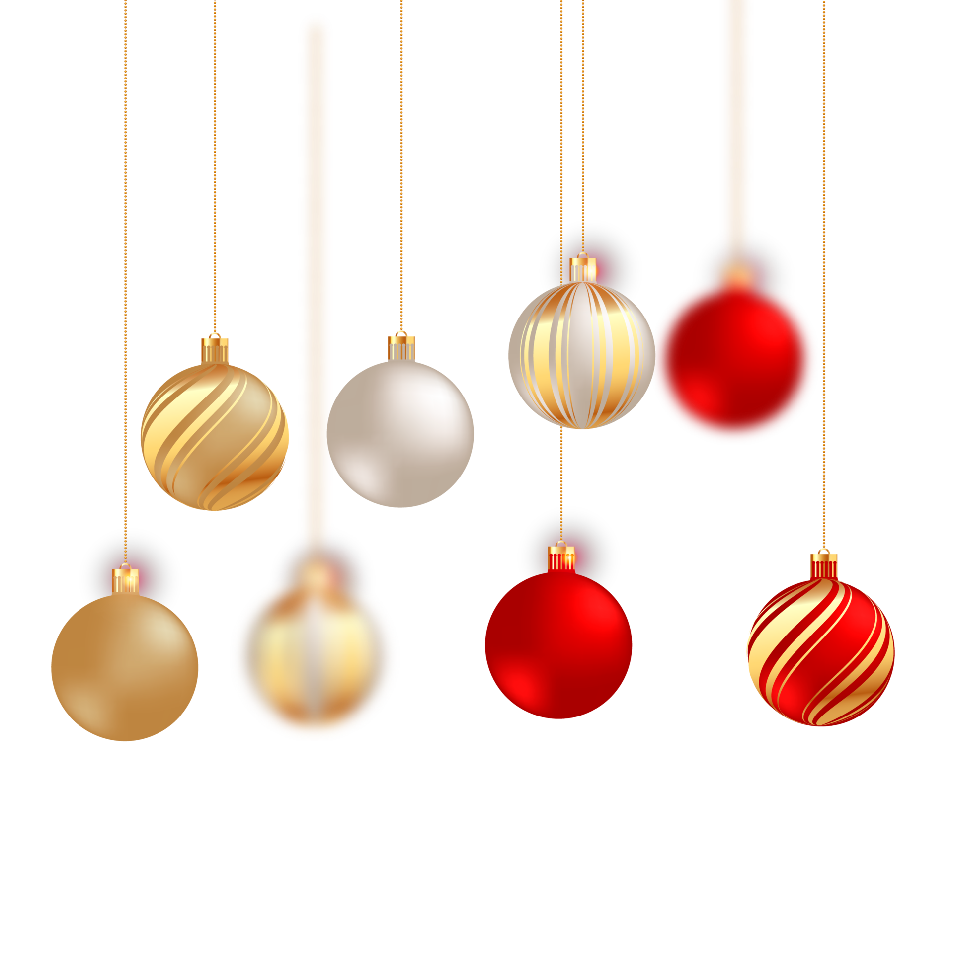 christmas ball decoration collection realistic style and different