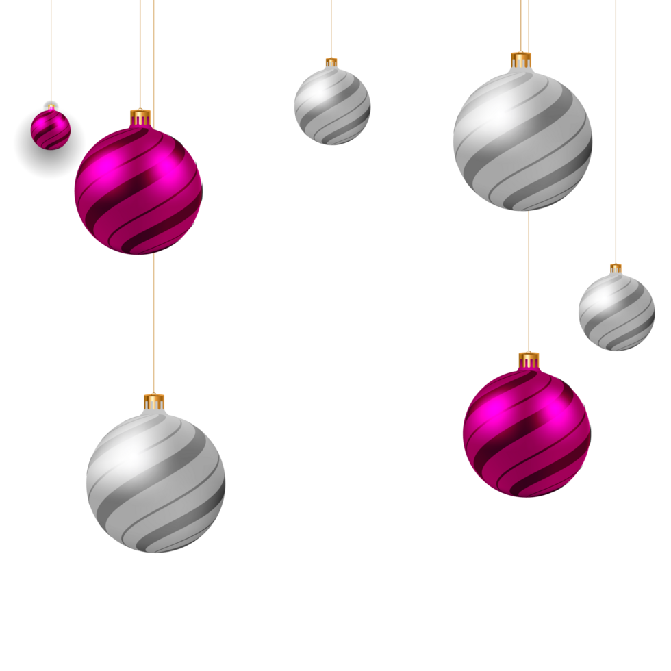 christmas ball decoration collection realistic style and different color elegant christmas balls and ornaments png