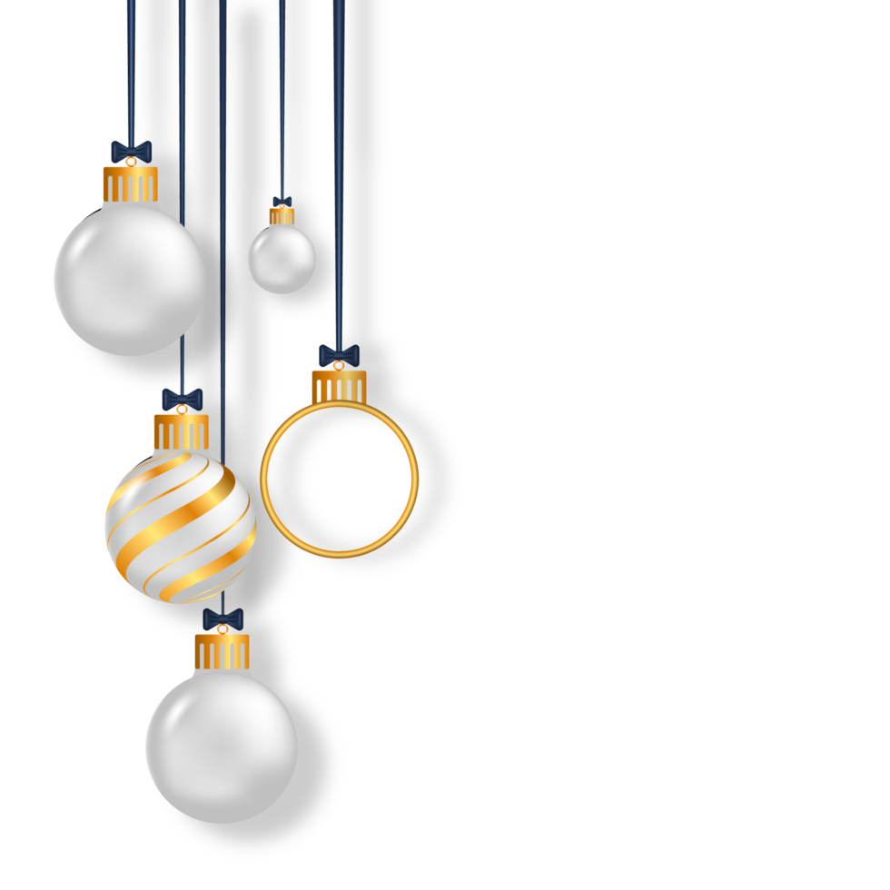 Weihnachten Ball Dekoration Sammlung realistisch Stil und anders Farbe elegant Weihnachten Bälle und Ornamente png