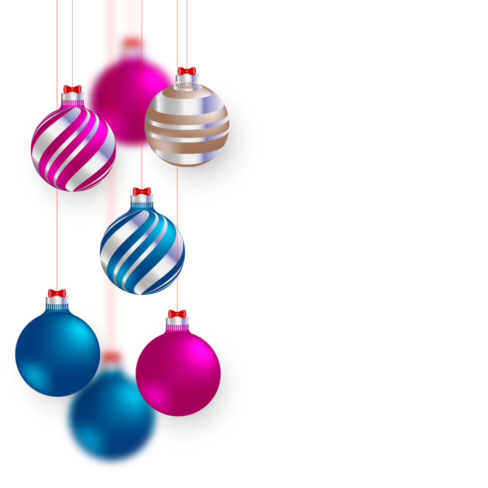 christmas ball decoration collection realistic style and different color elegant christmas balls and ornaments png