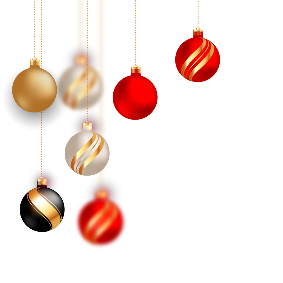 christmas ball decoration collection realistic style and different color elegant christmas balls and ornaments png