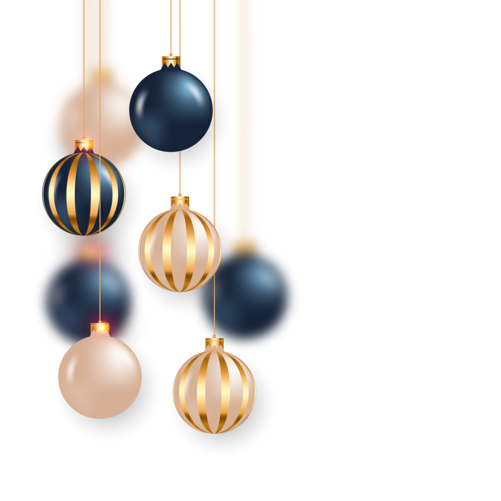 christmas ball decoration collection realistic style and different color elegant christmas balls and ornaments png