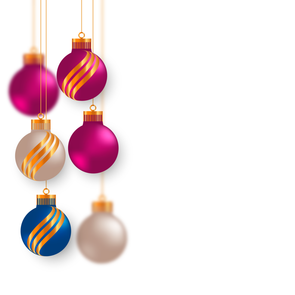 christmas ball decoration collection realistic style and different color elegant christmas balls and ornaments png