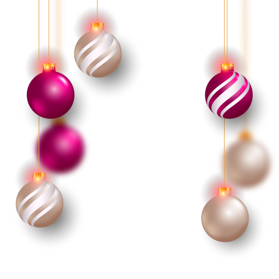 christmas ball decoration collection realistic style and different color elegant christmas balls and ornaments png