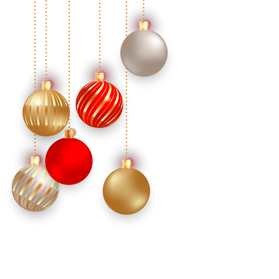 christmas ball decoration collection realistic style and different color elegant christmas balls and ornaments png