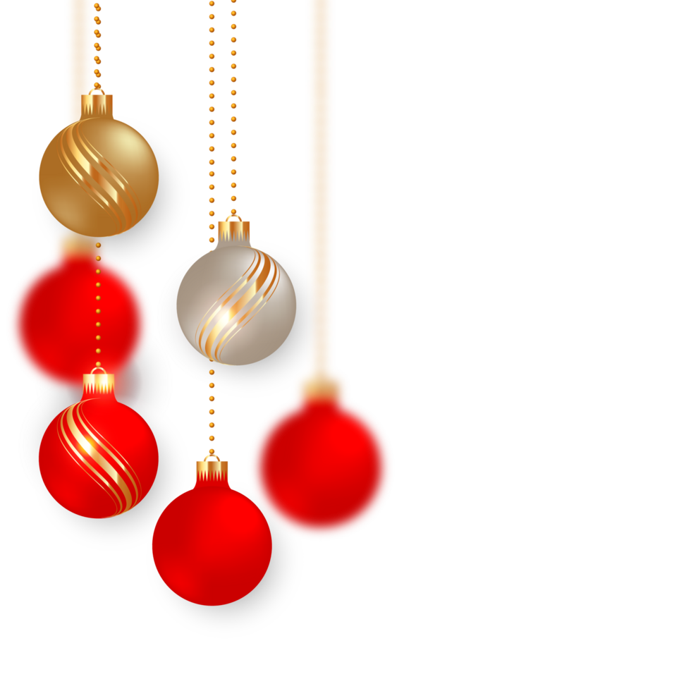 christmas ball decoration collection realistic style and different color elegant christmas balls and ornaments png