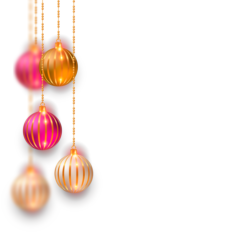 christmas ball decoration collection realistic style and different color elegant christmas balls and ornaments png