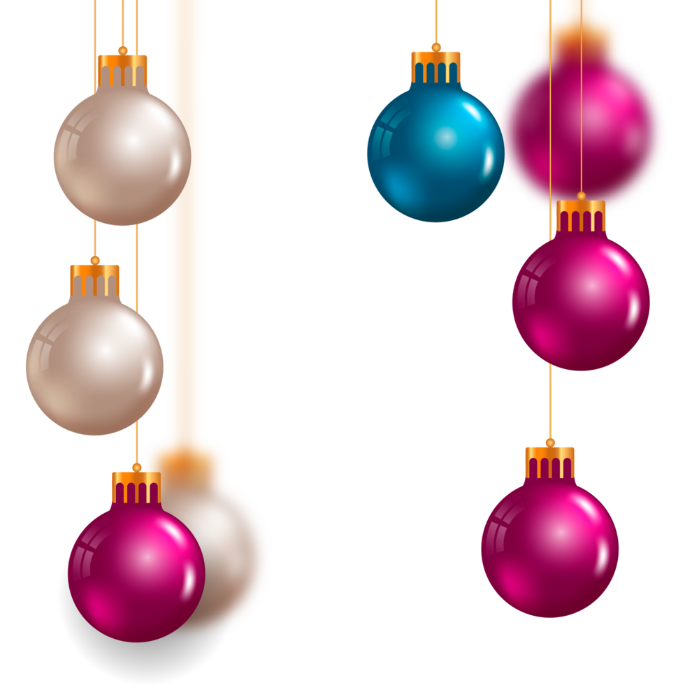 Natale palla decorazione collezione realistico stile e diverso colore elegante Natale palle e ornamenti png