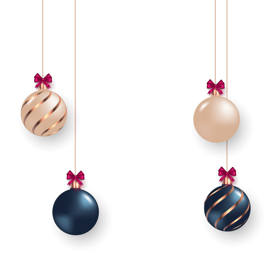 christmas ball decoration collection realistic style and different color elegant christmas balls and ornaments png
