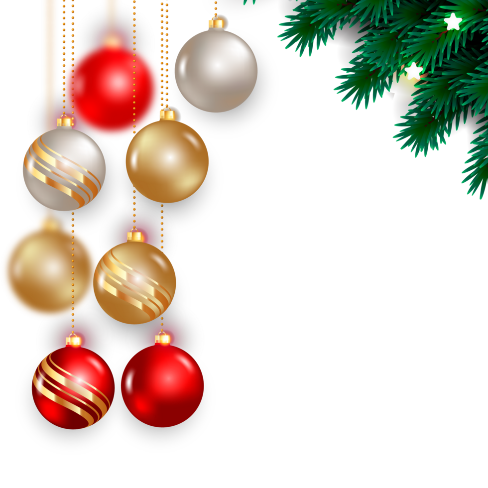 christmas ball decoration collection realistic style and different color elegant christmas balls and ornaments png