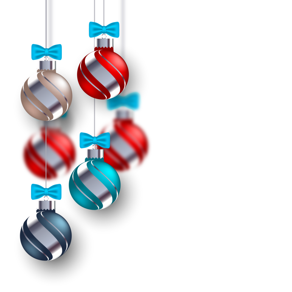 Natal bola decoração coleção realista estilo e diferente cor elegante Natal bolas e enfeites png