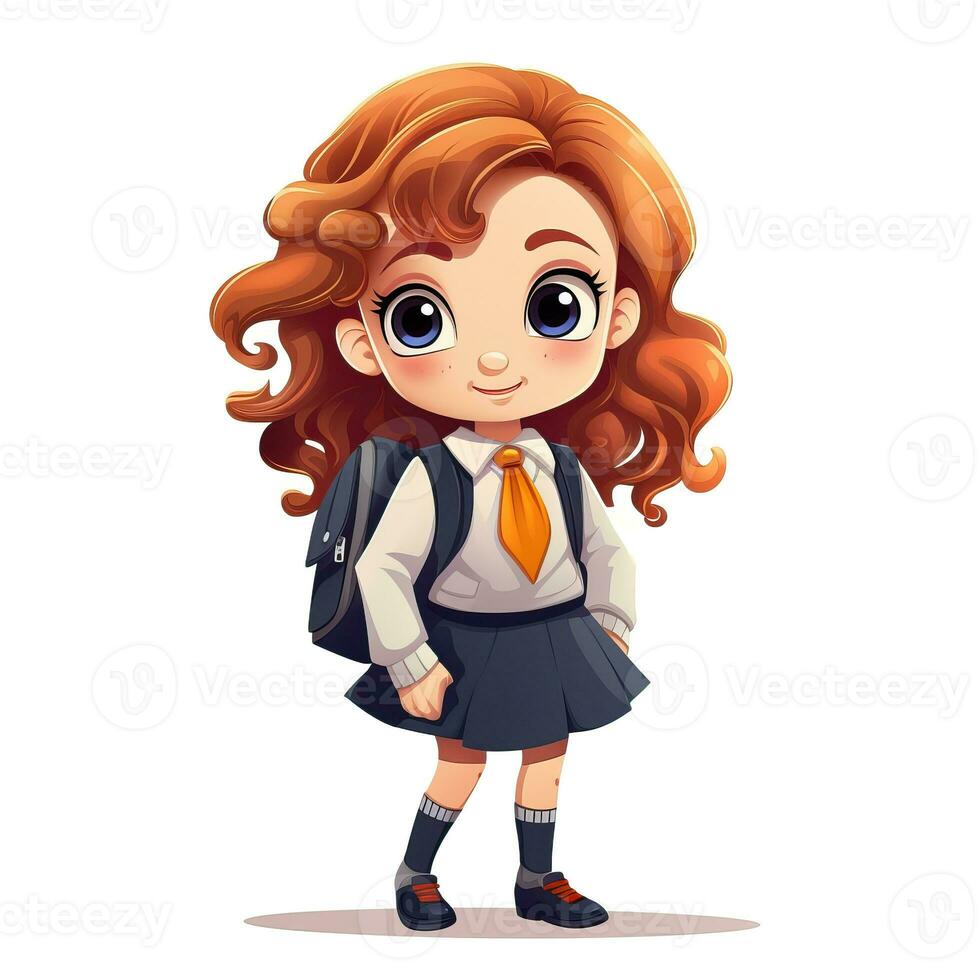 School character cartoon style, Back to school high quality ai image generated photo